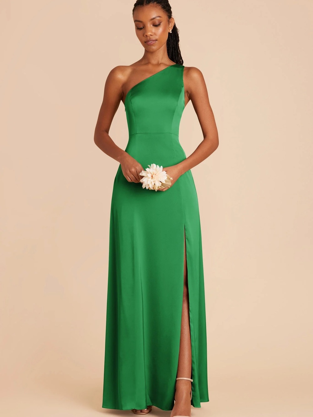 Birdy Grey One-Shoulder Emerald Green Gown